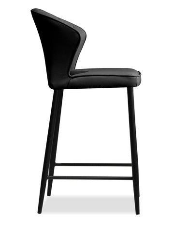 Caleb Pewter Leather Counter Stool - MJM Furniture