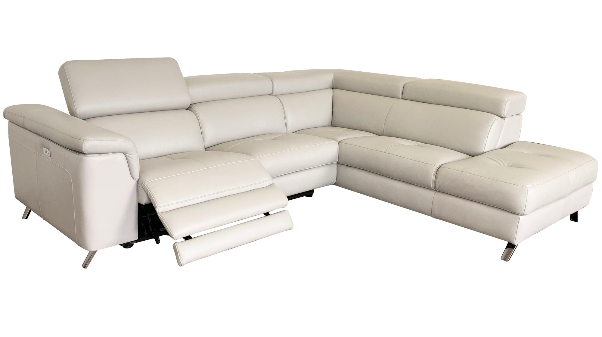 Metro Leather 3 Piece Power Sectional - MJM Furniture