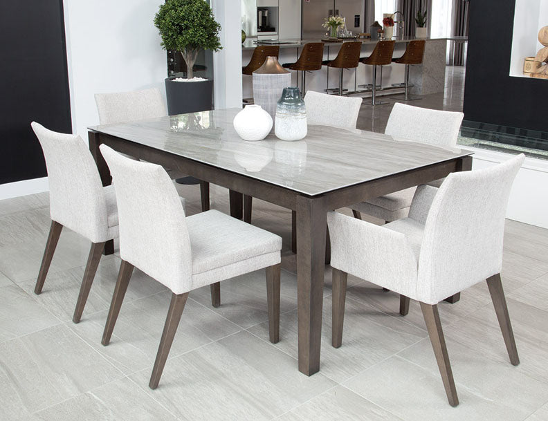District Ceramic Solid Birch Dining Table - MJM Furniture