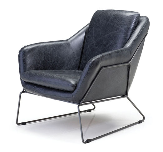 Logan Black Leather Chair - MJM Furniture
