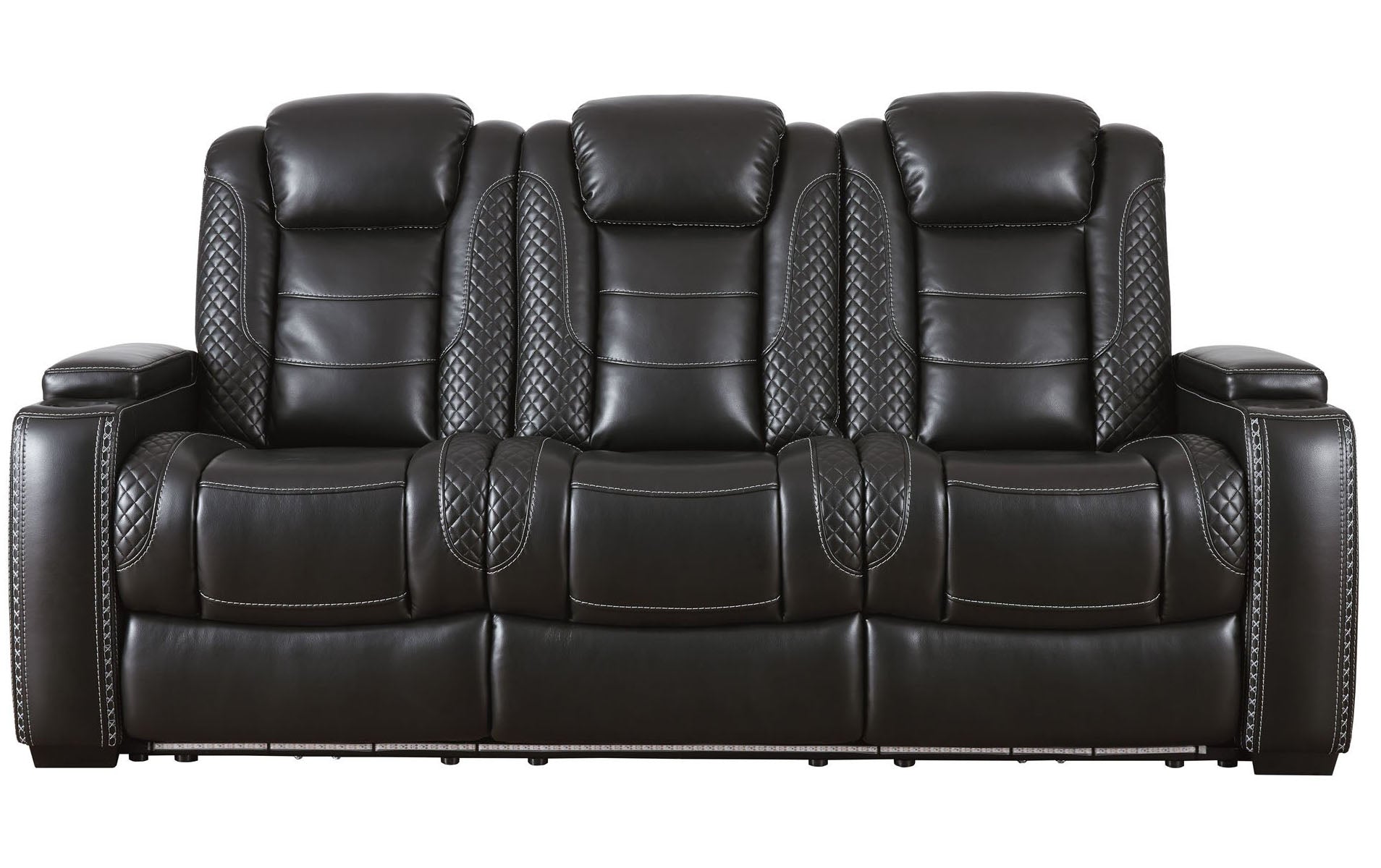 Party Time Midnight Power Reclining Sofa w/Adjustable Headrest - MJM Furniture