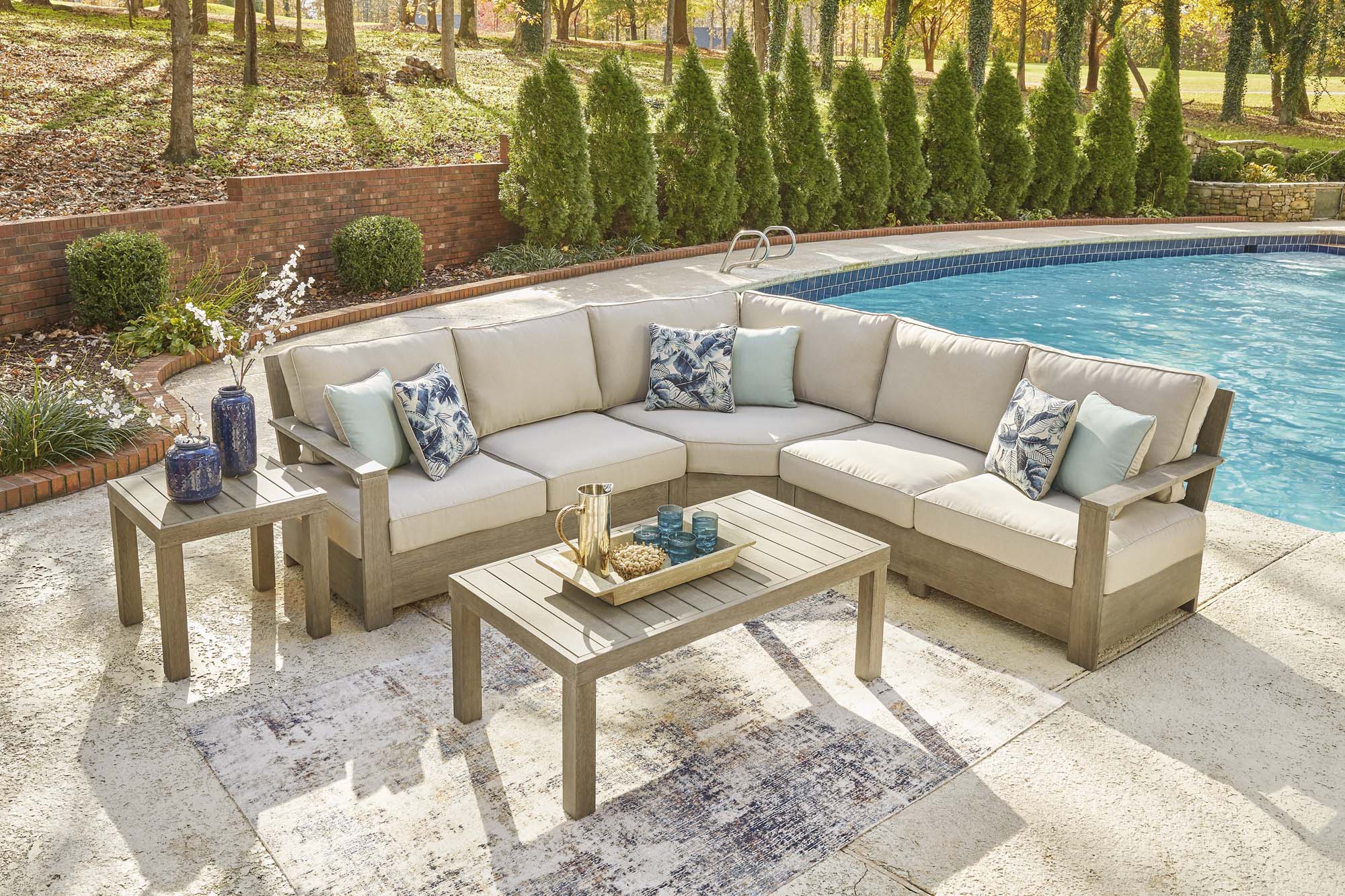 Silo Point Outdoor 3 Piece Sectional Set w/Cushion - MJM Furniture
