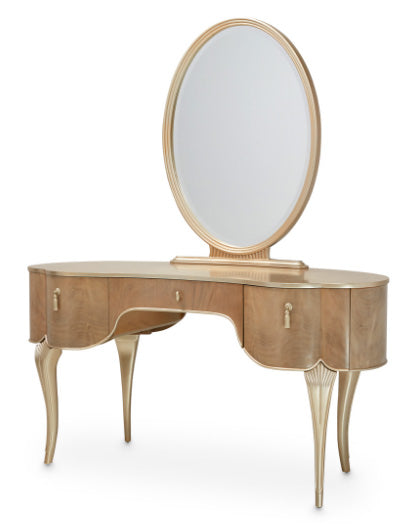 Villa Cherie Caramel Vanity with Mirror - MJM Furniture