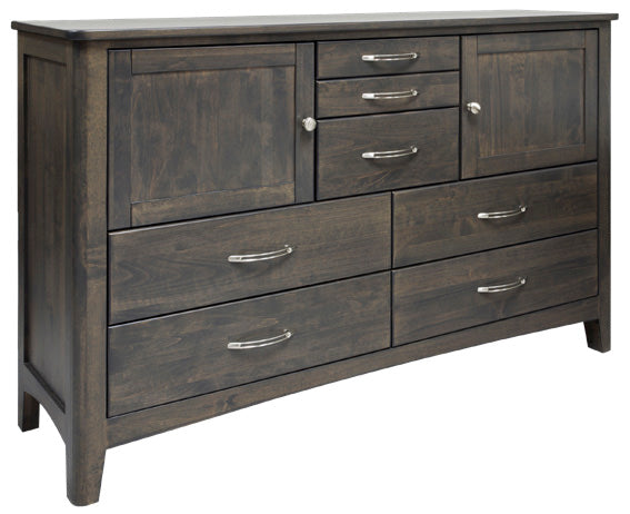 Camryn Maple 7 Drawer 2 Door Dresser - MJM Furniture