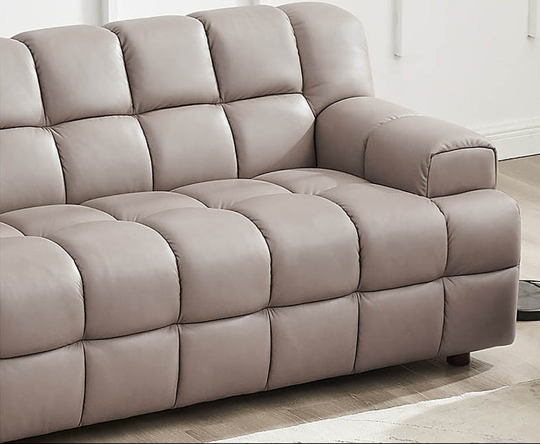 Rubix Stone Leather Loveseat - MJM Furniture