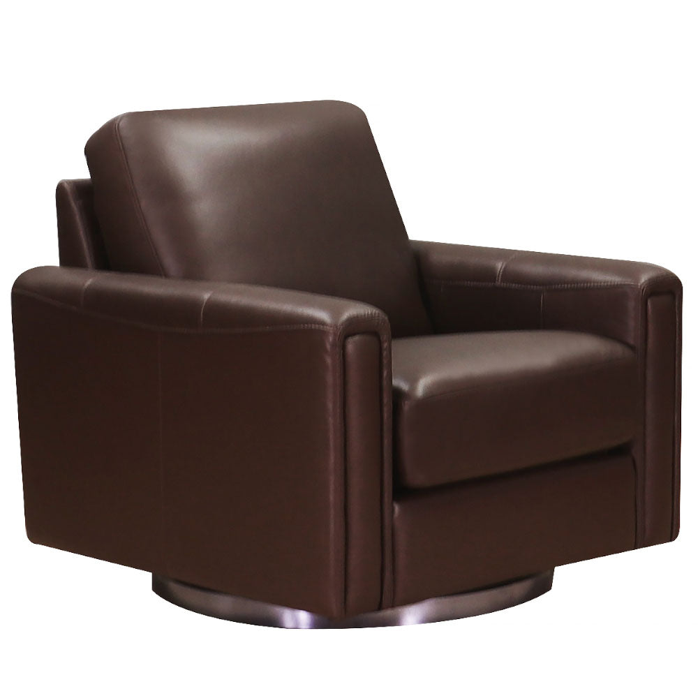 Hayward Chestnut Leather Swivel Chair - MJM Furniture