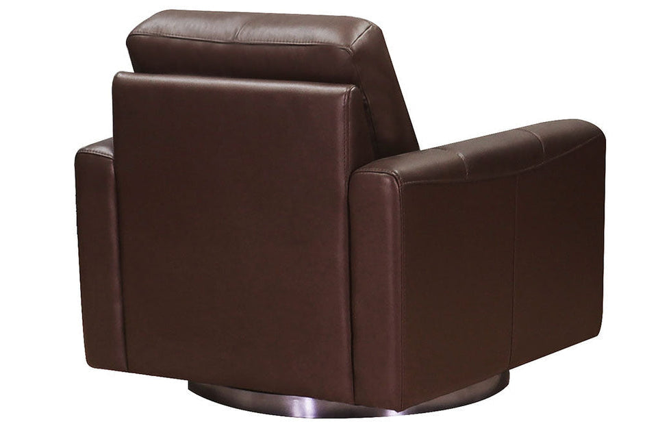 Hayward 34.5" Chestnut Leather Swivel Chair - MJM Furniture