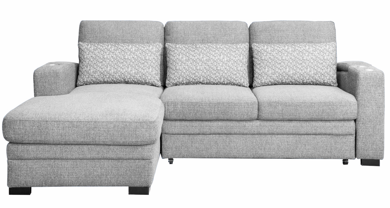 Oz Gray Sleeper Sectional - MJM Furniture