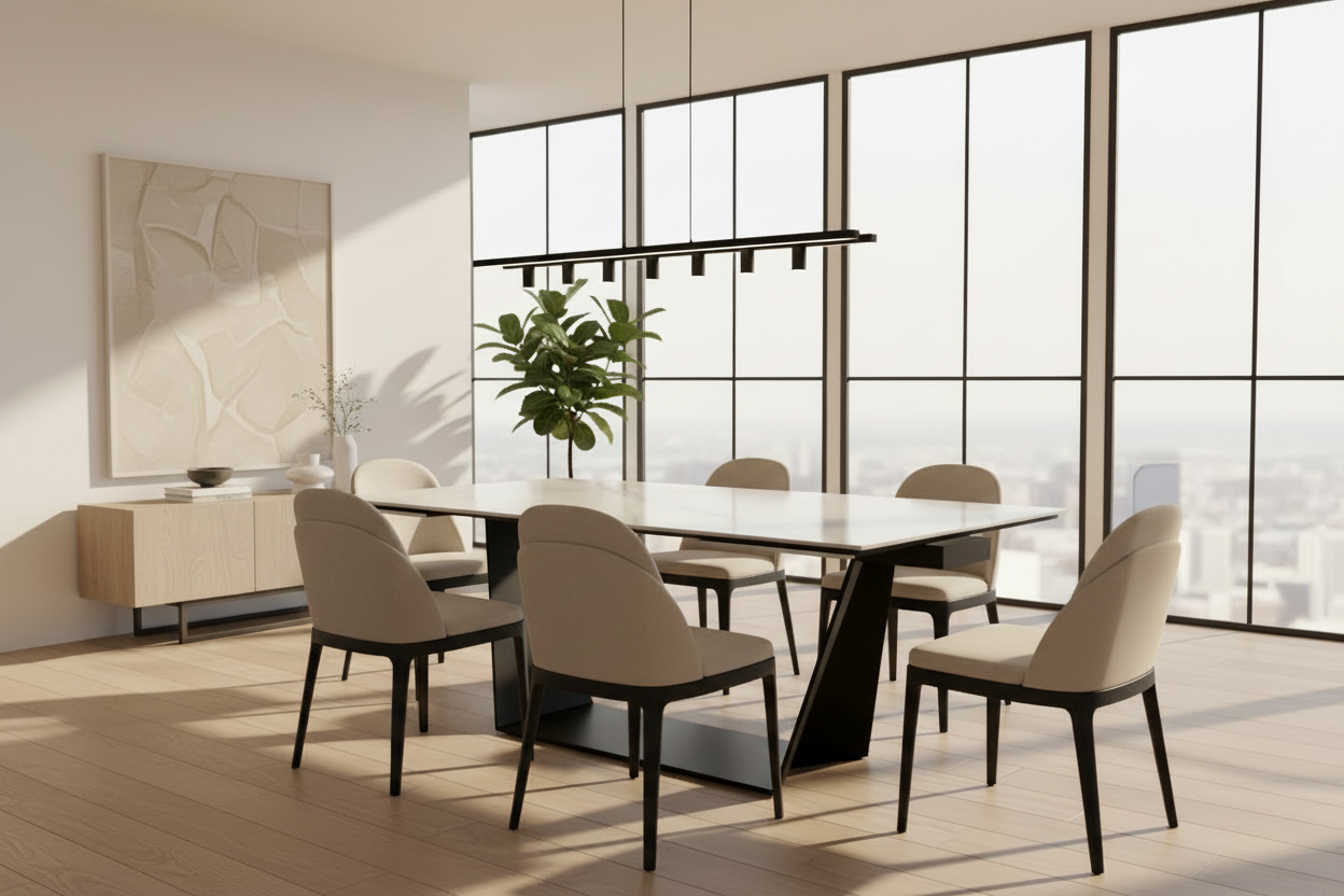 Florence 70”-106” Sintered Stone Gray Extendable Dining Table - MJM Furniture