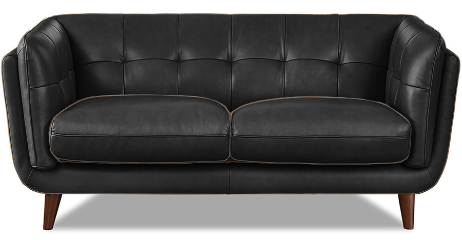 Seymour Black Leather Sofa & Loveseat - MJM Furniture