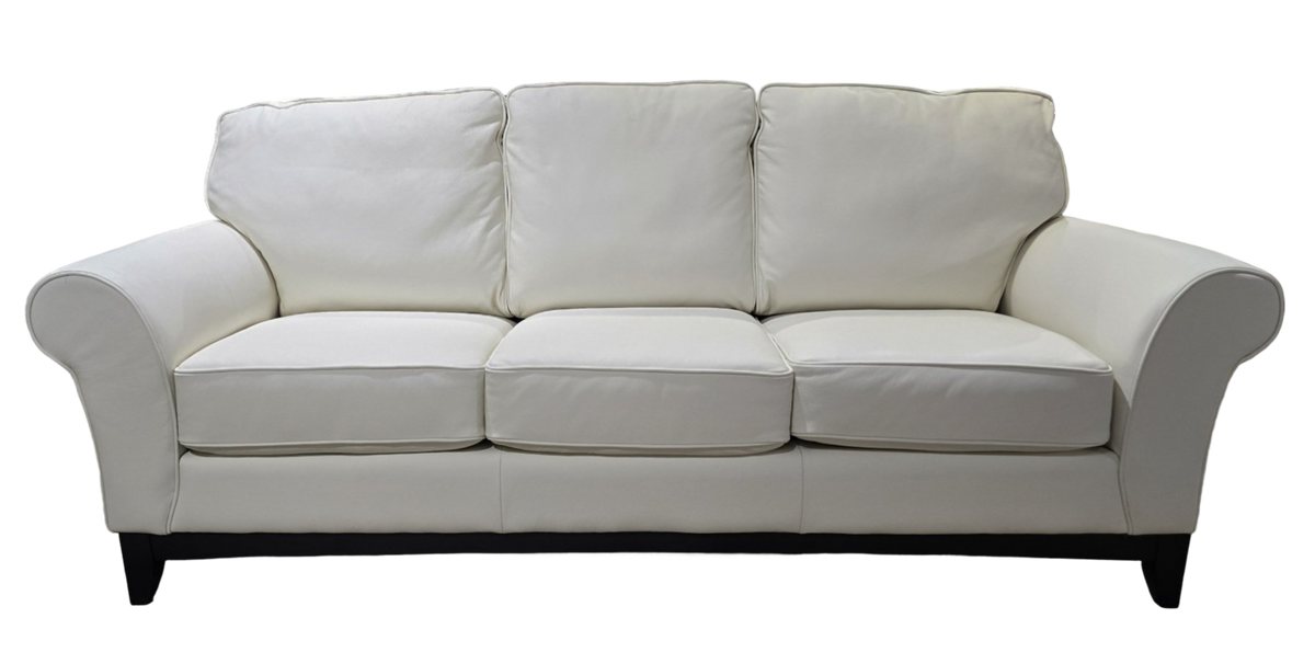 Cayman White Leather Sofa - MJM Furniture