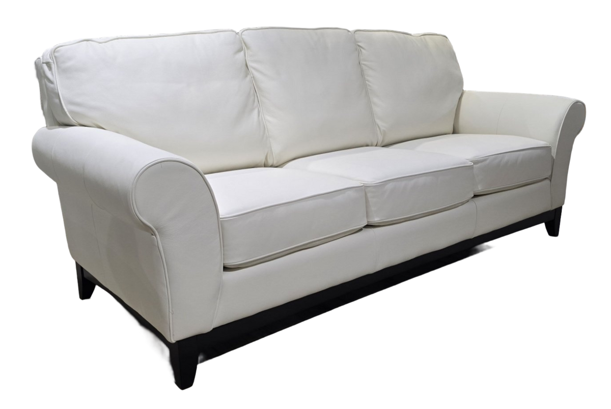 Cayman White Leather Sofa - MJM Furniture