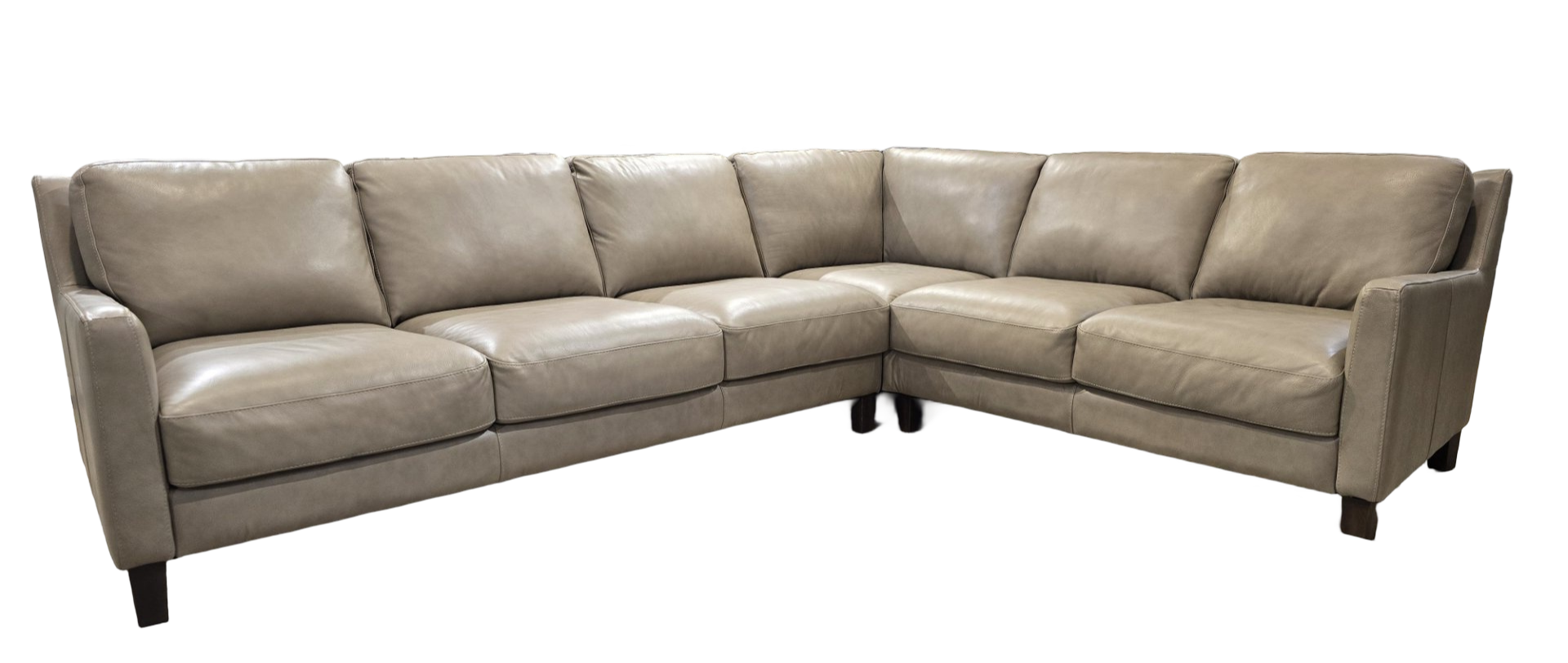 Pietra Taupe Leather Sectional - MJM Furniture