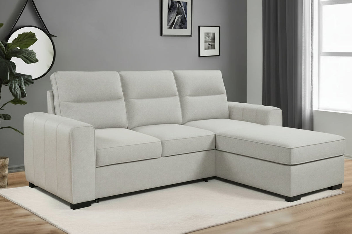 Oliver Gray Reversible Sleeper Sectional - MJM Furniture