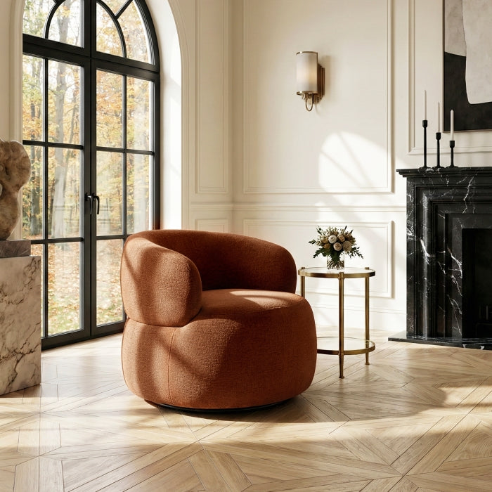 Ruvo Rust Swivel Accent Chair Chairs MAZ