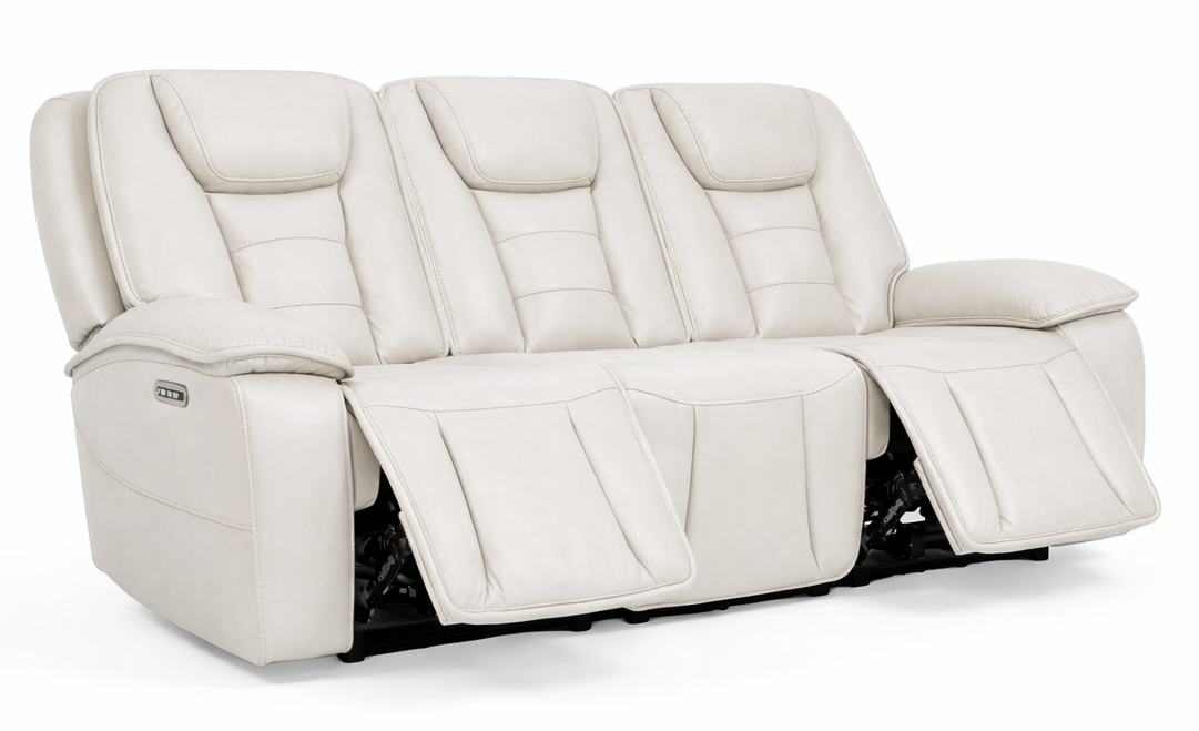 Finley Bone Gel Leather Power Reclining Sofa - MJM Furniture