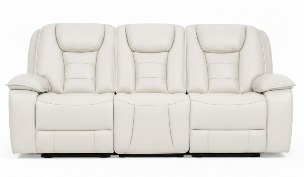 Finley Bone Gel Leather Power Reclining Sofa - MJM Furniture