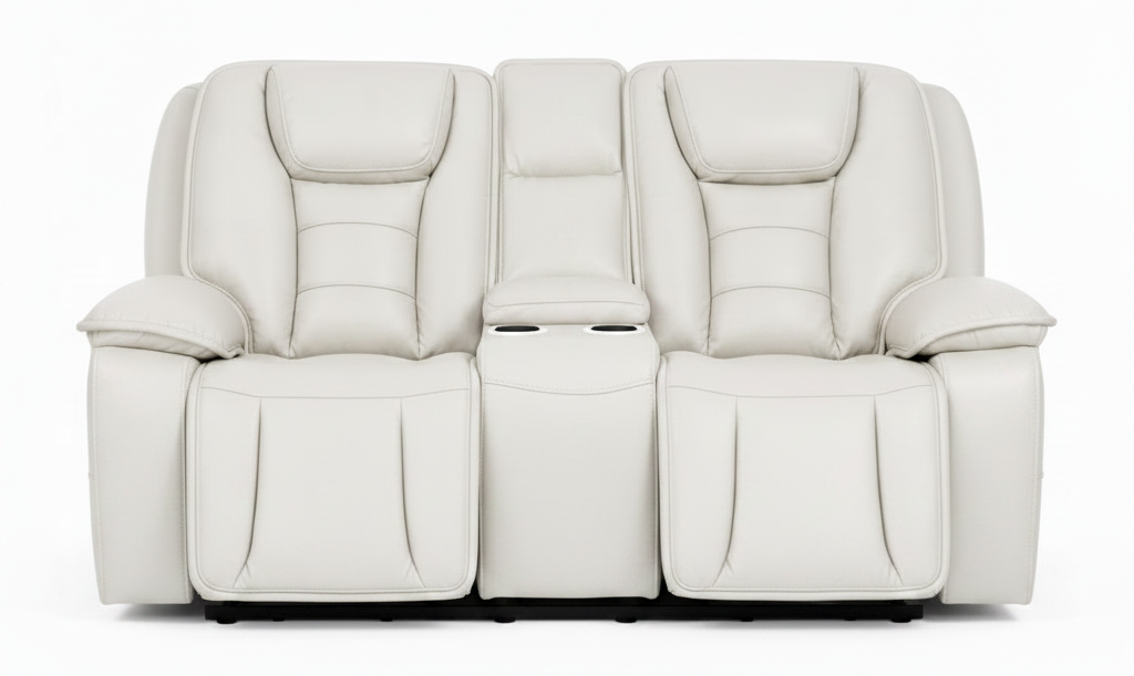 Finley Bone Gel Leather Power Reclining Loveseat