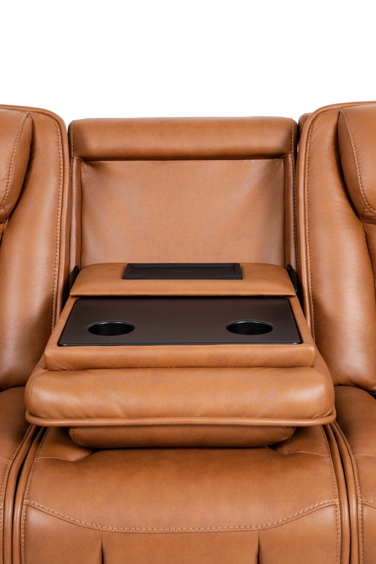 Finley Cognac Gel Leather Power Reclining Sofa