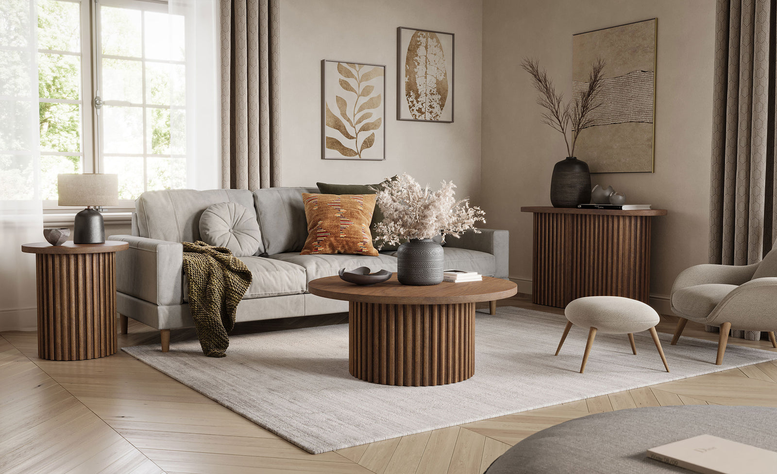 Colton Chestnut Round Coffee Table - MJM Furniture