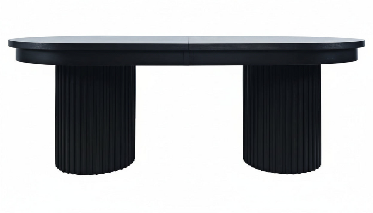 Colton 83"/101" Black Oval Double Pedestal Dining Table