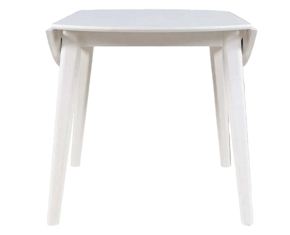 Percy 42” White Round Drop Leaf Dining Table - MJM Furniture