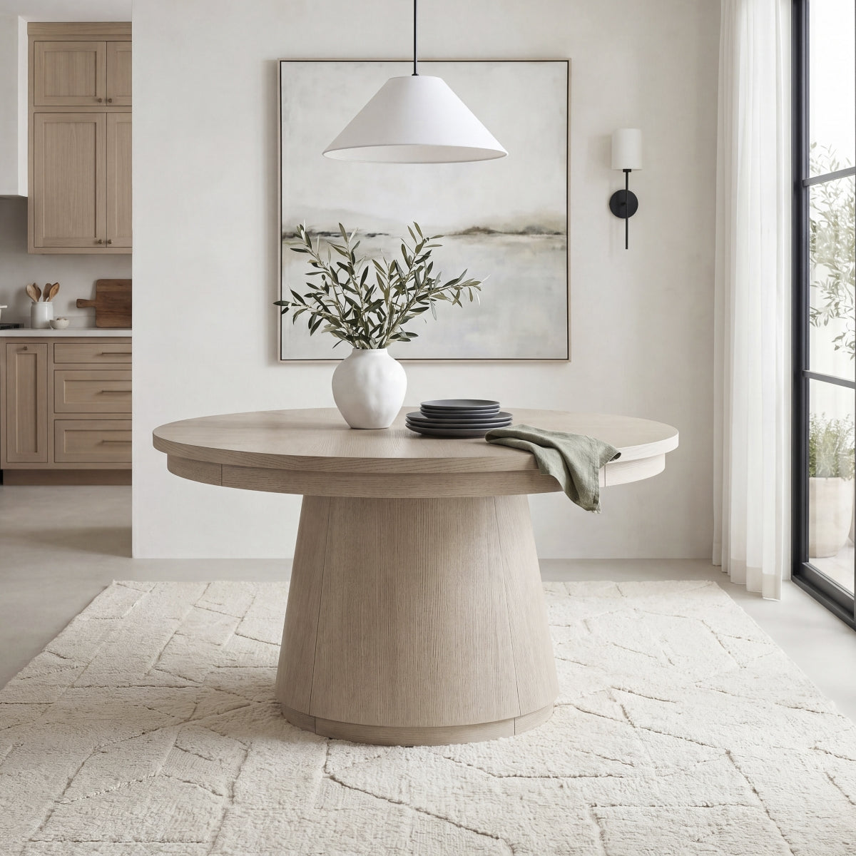 Alita 54" Round Pedestal Dining Table Dining Tables MAZ