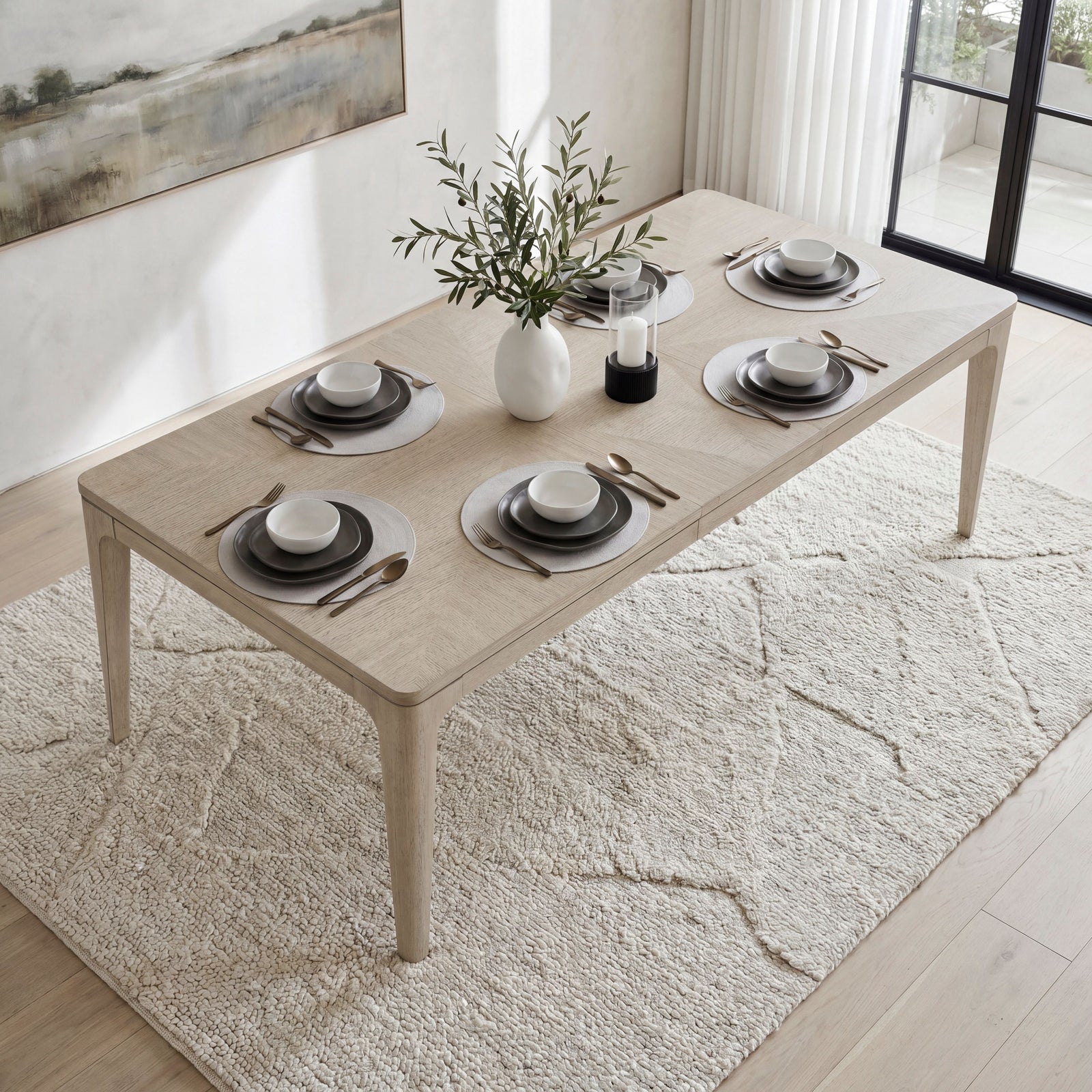 Alita 68"/86" Rectangle Dining Table Dining Tables MAZ