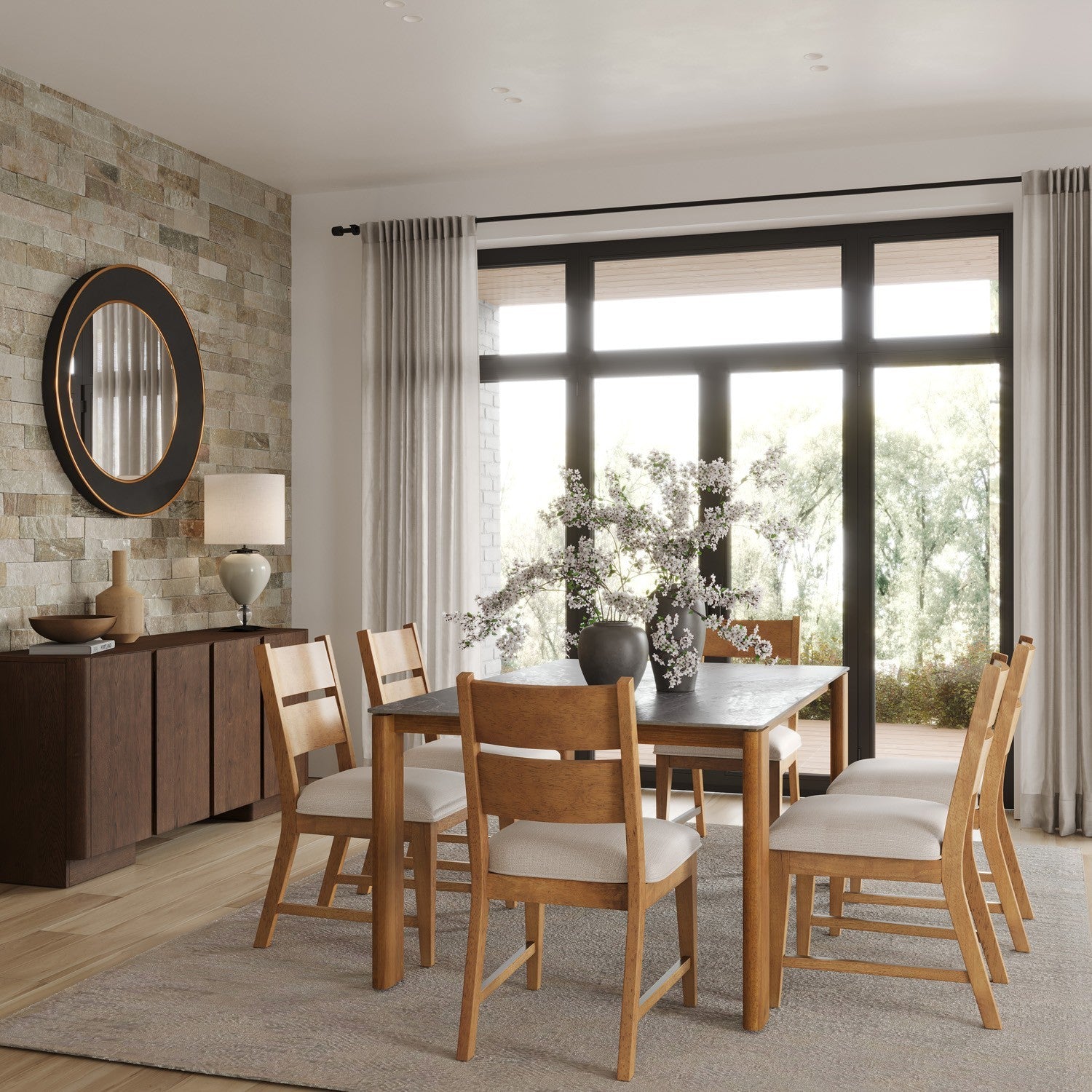 Sahara 66" Stone Top Dining Table Dining Tables JOF
