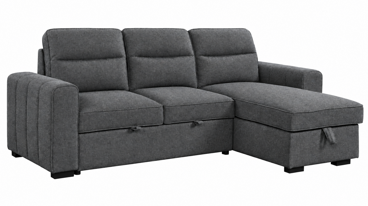 Oliver Dark Gray Reversible Sleeper Sectional