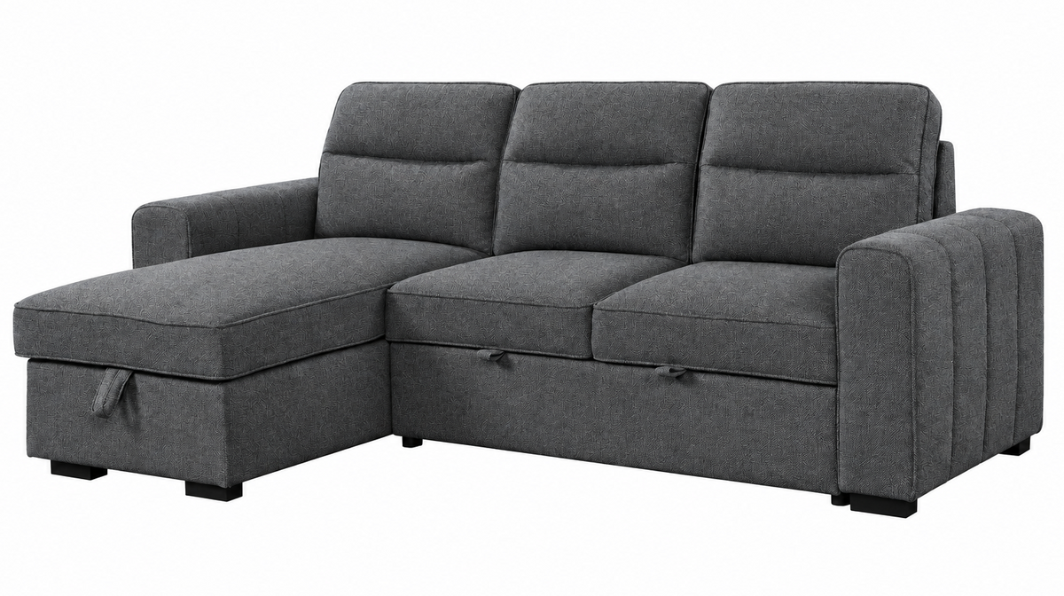 Oliver Dark Gray Reversible Sleeper Sectional