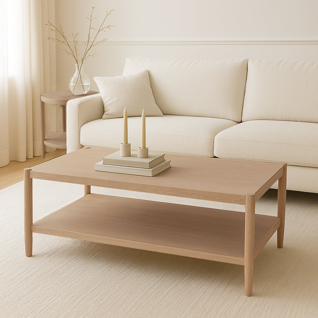 Reese Natural 48" Rectangle Coffee Table