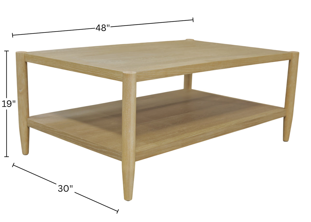 Reese Natural 48" Rectangle Coffee Table