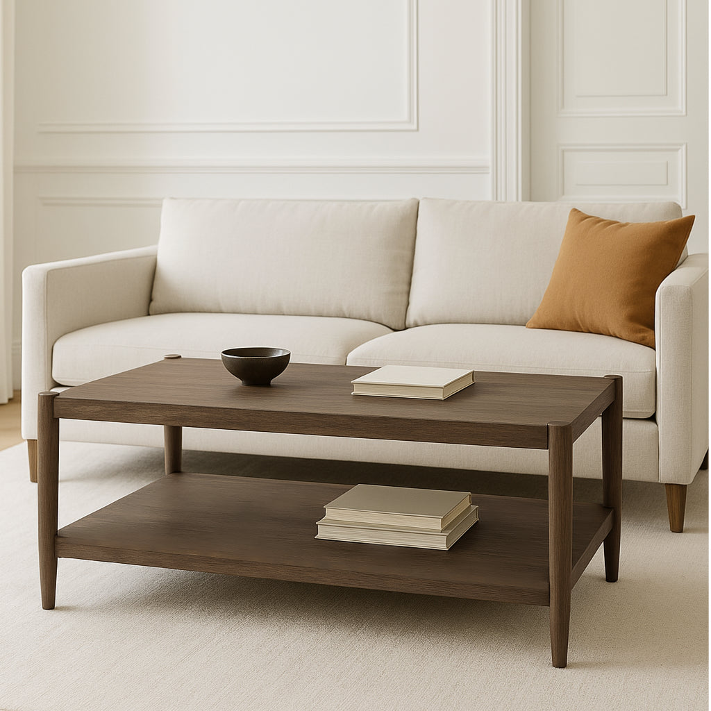 Reese Walnut 48" Rectangle Coffee Table