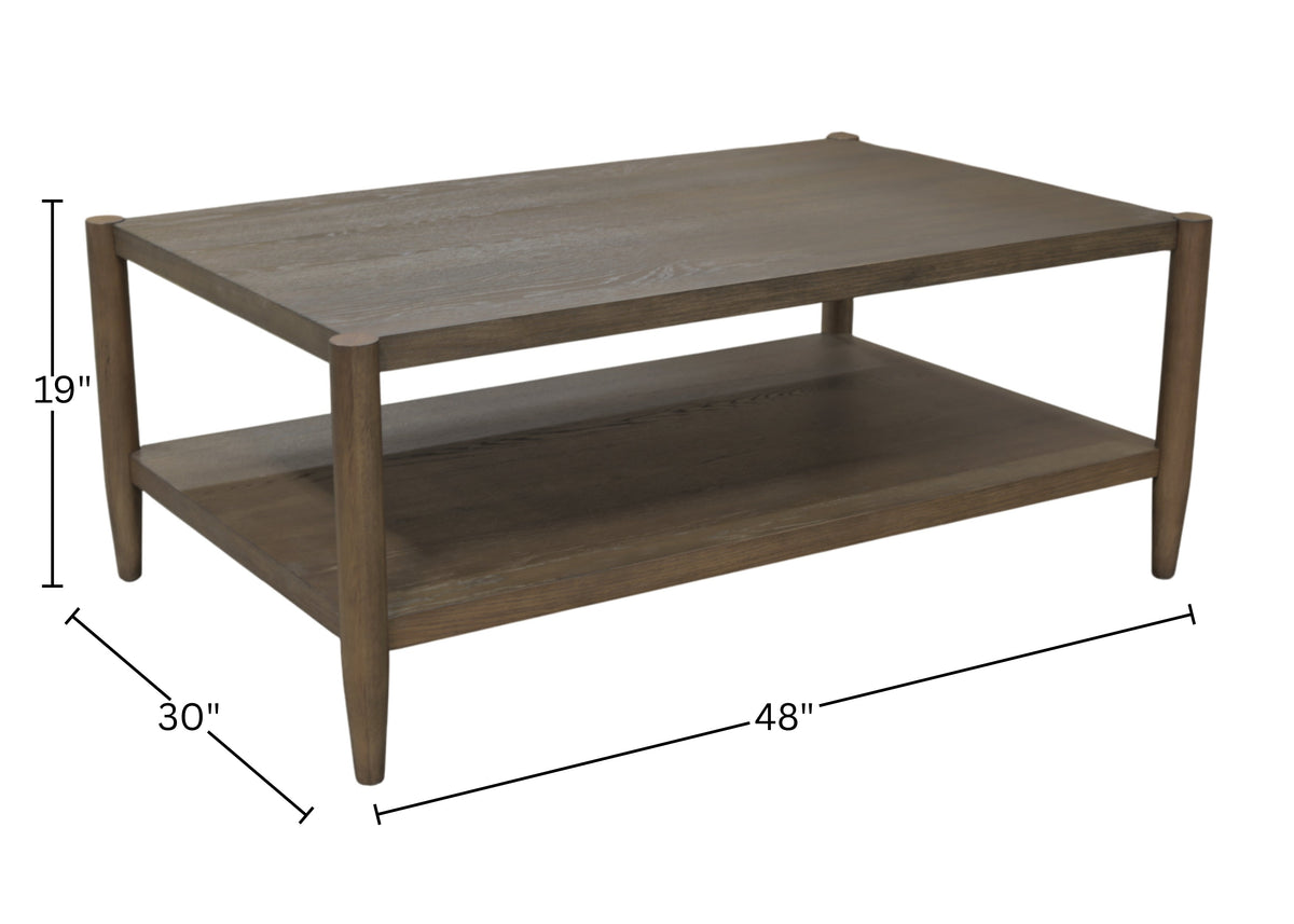 Reese Walnut 48" Rectangle Coffee Table