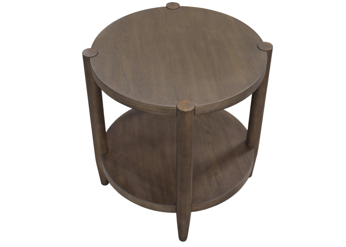 Reese Walnut Round End Table