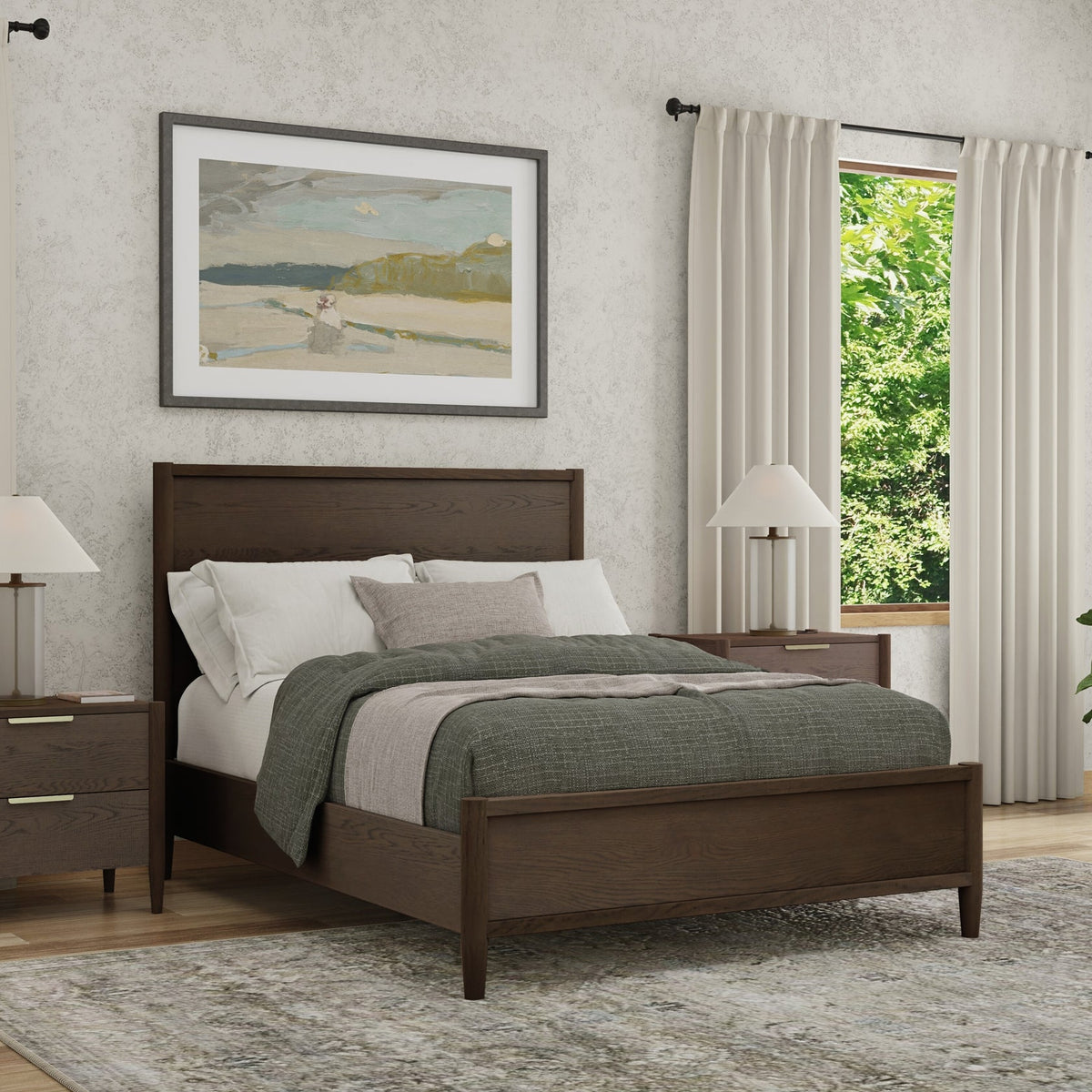 Reese Walnut Panel Bed