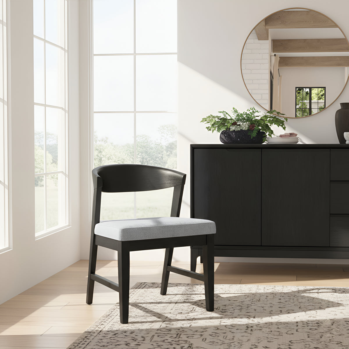 Haven Black Wood Back Dining Chair - MJM Furniture