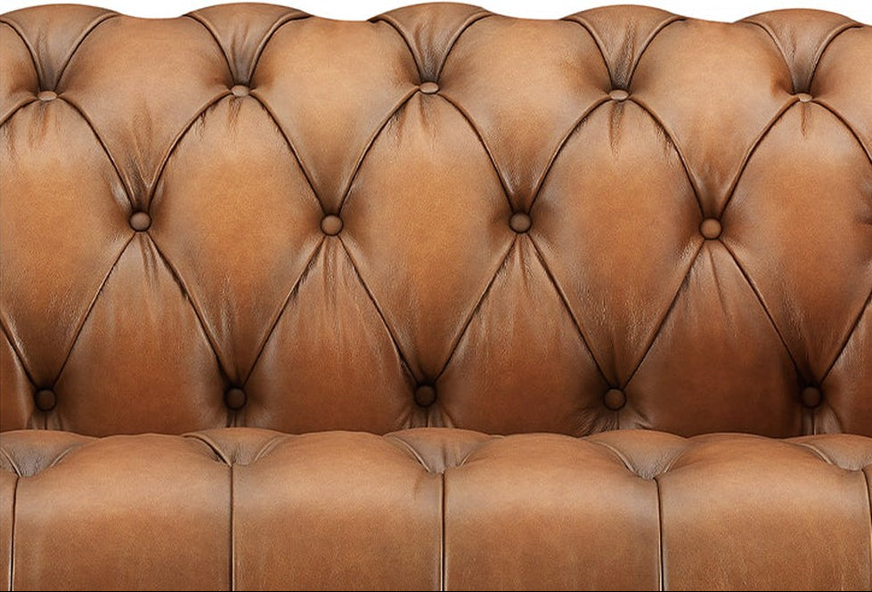 York 49.5" Saddle Premium Leather Tufted Chair