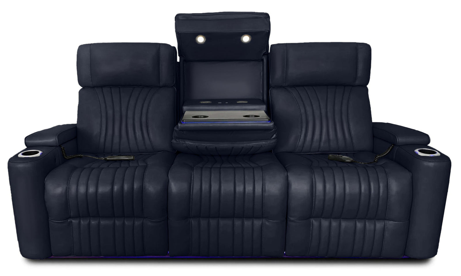 Aire Black Leather Power Reclining Sofa - MJM Furniture