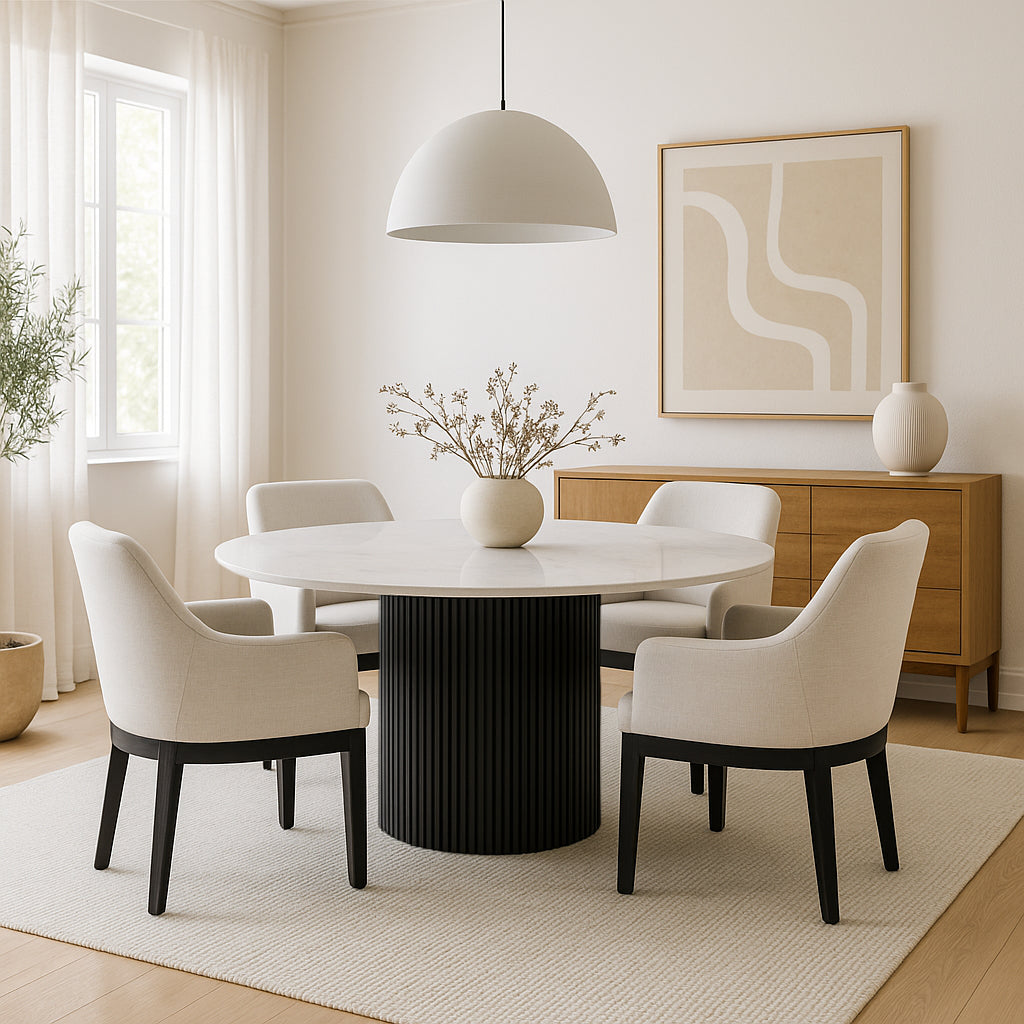 Serenity 54” Quartz Top Round Dining Table - MJM Furniture