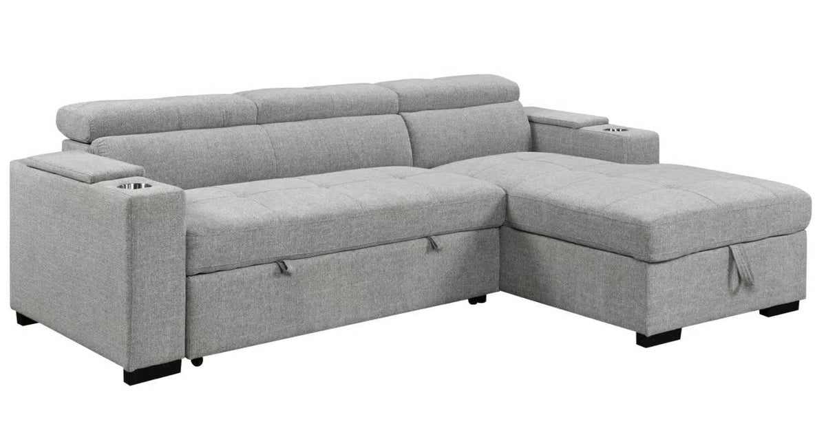 Dax Gray Sleeper Sectional - MJM Furniture