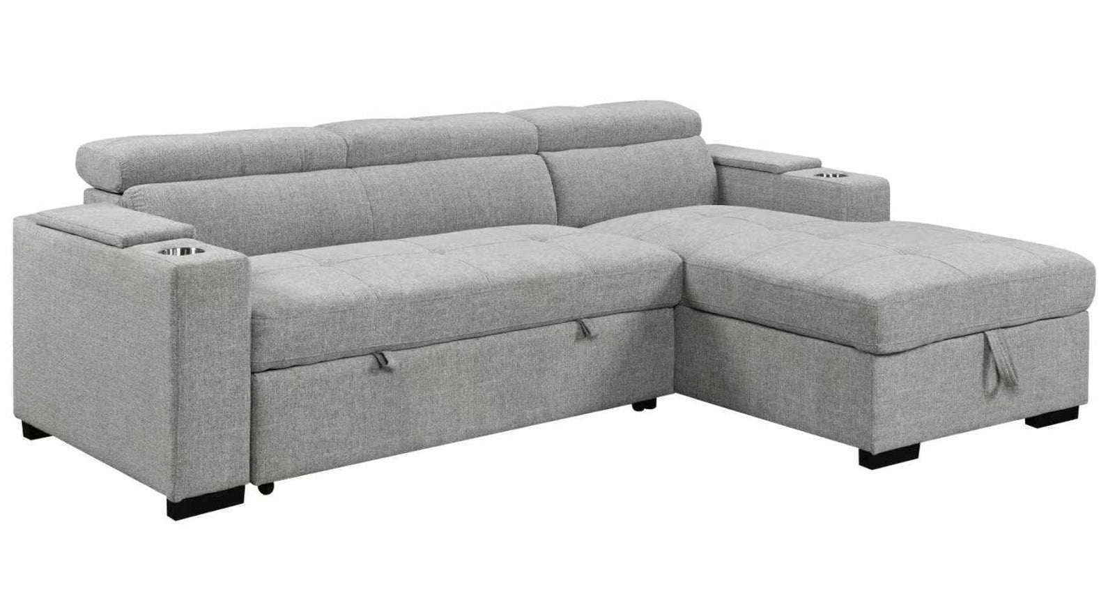 Dax Gray Sleeper Sectional - MJM Furniture