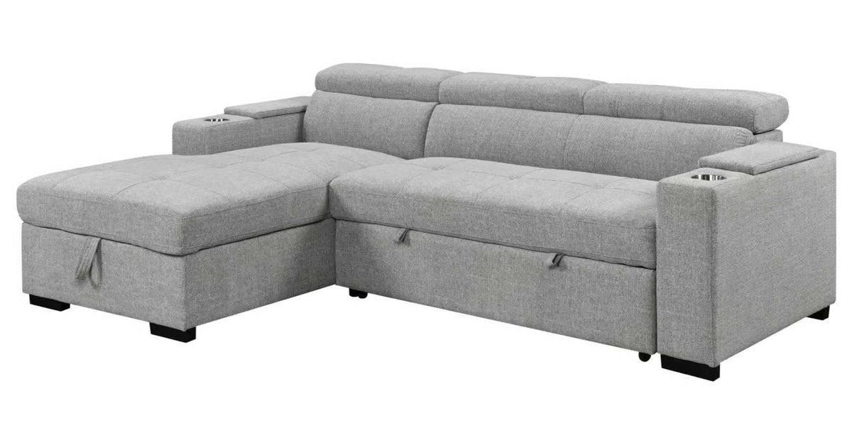 Dax Gray Sleeper Sectional - MJM Furniture