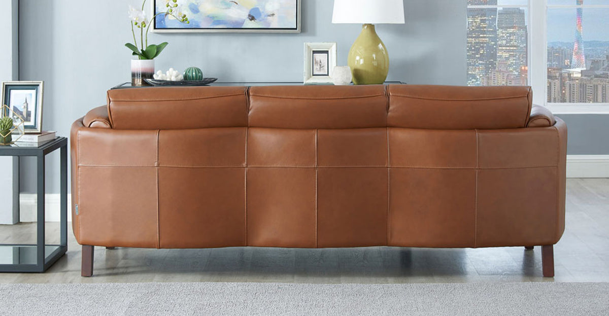 Maui 88” Warm Brown Premium Leather Sofa