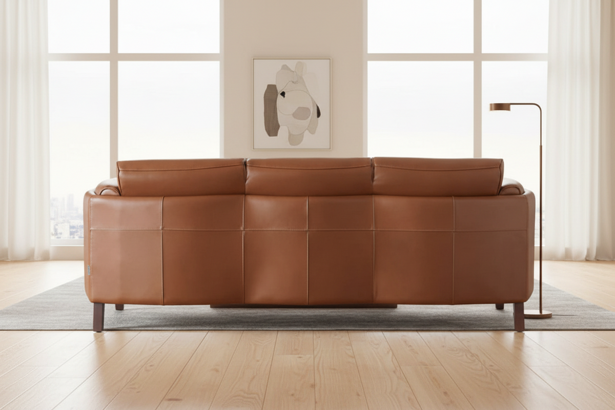 Maui 88” Warm Brown Premium Leather Sofa - MJM Furniture