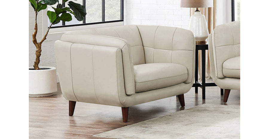 Seymour Vanilla Leather Chair - MJM Furniture