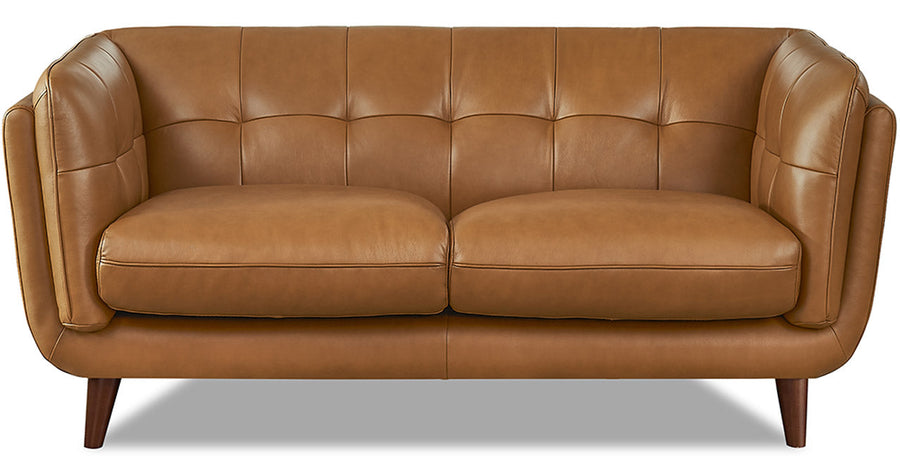 Seymour Cognac Leather Loveseat - MJM Furniture