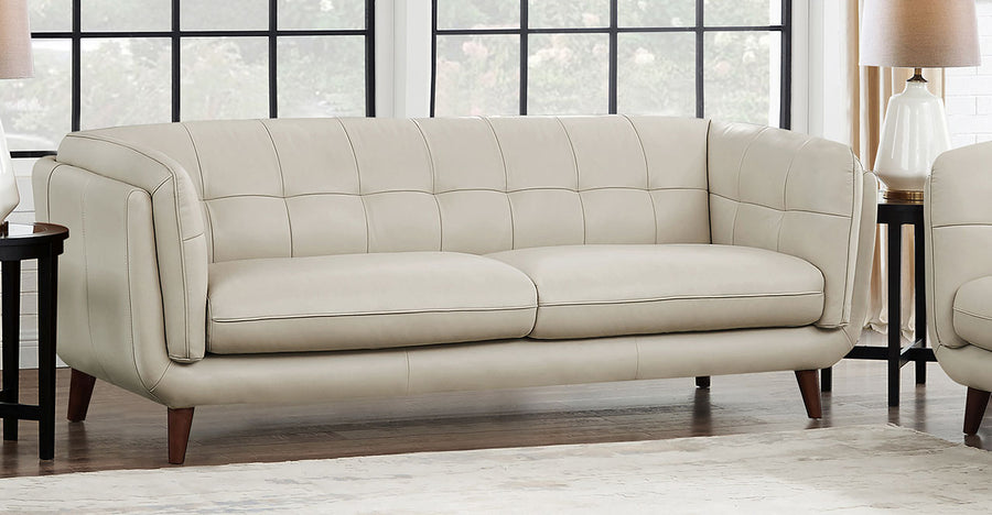 Seymour Vanilla Leather Sofa - MJM Furniture