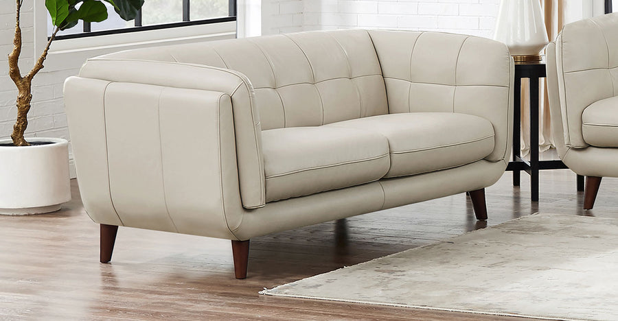 Seymour Vanilla Leather Loveseat - MJM Furniture